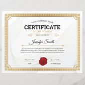 Bescheinigung des Bewertungsbogens (Vorderseite)