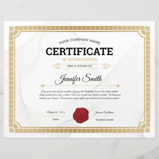 Bescheinigung des Bewertungsbogens (Vorderseite)