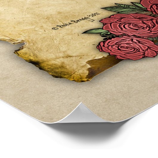 Bescheinigung Hochzeit-Ehe-(Zierwahre) Poster (Ecke)