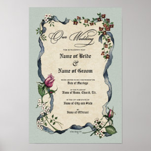Bescheinigung Hochzeit-Ehe-(Zierwahre) Poster