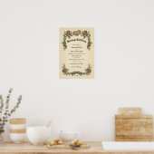 Bescheinigung Hochzeit-Ehe-(Zierwahre) Poster (Küche)