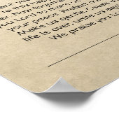 Bescheinigung Hochzeit-Ehe-(Zierwahre) Poster (Ecke)