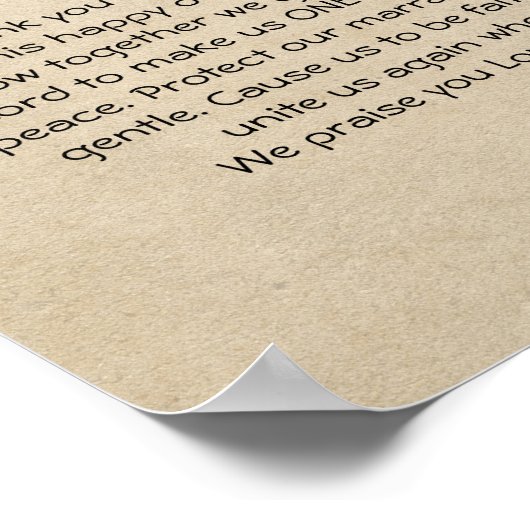 Bescheinigung Hochzeit-Ehe-(Zierwahre) Poster (Ecke)