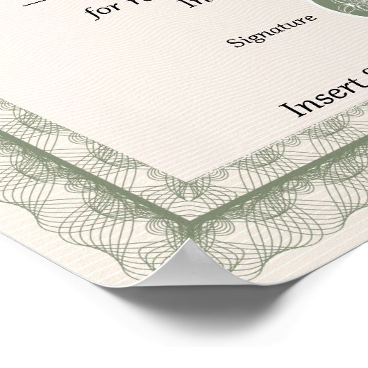 BESCHEINIGUNG POSTER (Ecke)