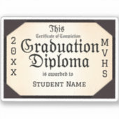 Bescheinigung über den Abschluss des Abschlusses Aufkleber (Vorderseite)