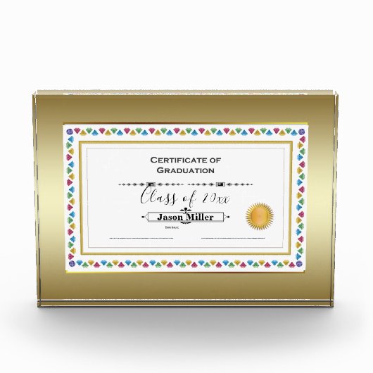 Bescheinigung über den Abschluss Fotoblock (Vorderseite)