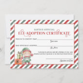 Bescheinigung über die Adoption von Weihnachtself (Vorderseite)