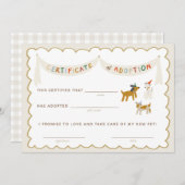 Bescheinigung über die Adoption von Welpen Einladung (Vorne/Hinten)