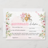 Bescheinigung über die Adoption wild lebender Tier Einladung (Vorderseite)