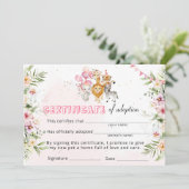 Bescheinigung über die Adoption wild lebender Tier Einladung (Stehend Vorderseite)