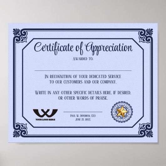 Bescheinigung über die Anerkennung Freiwilliger Mi Poster (Vorne)