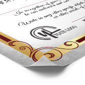 Bescheinigung über die Anerkennung Freiwilliger Mi Poster (Ecke)