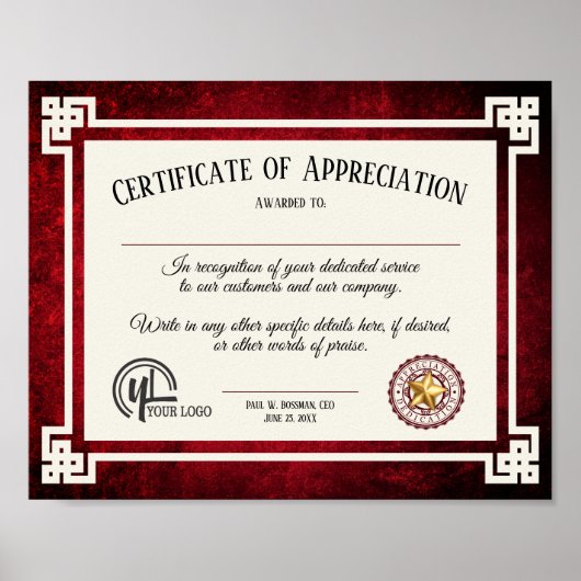 Bescheinigung über die Anerkennung Freiwilliger Mi Poster (Vorne)