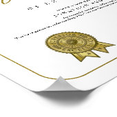 Bescheinigung über die Anerkennung von Exzellenz Poster (Ecke)