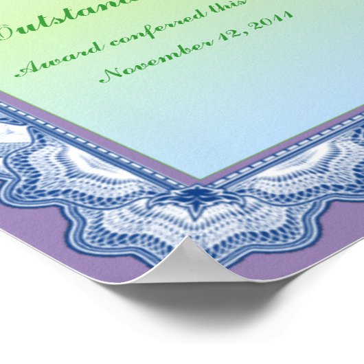 Bescheinigung über die Beförderung (Christlich) Poster (Ecke)