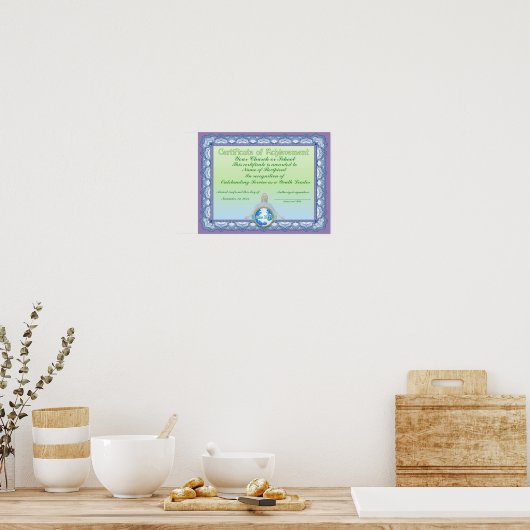 Bescheinigung über die Beförderung (Christlich) Poster (Küche)