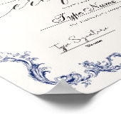 Bescheinigung über die Fertigstellung, das Anerken Poster (Ecke)