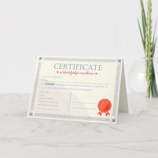 Bescheinigung über die Leistung der Treuhandschaft Dankeskarte (Vorderseite)