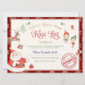 Bescheinigung über die Nizza-Liste des Weihnachtsm Einladung (Vorderseite)