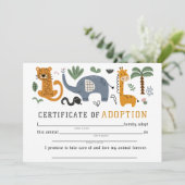 Bescheinigung über die tierische Adoption Zwei Wil Einladung (Stehend Vorderseite)