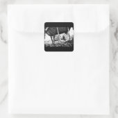 beschichteter Träger Quadratischer Aufkleber (Tasche)