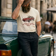 "Beschleunige deine Reise" Vintage-Rot Oldtimer