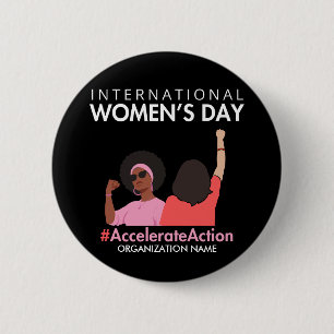 Beschleunigen Sie das Handeln Internationaler Frau Button