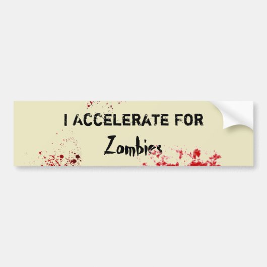 Beschleunigen Sie sich für Zombies Autoaufkleber (Vorne)