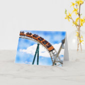 Beschleunigender orange Rollen-Untersetzer Karte (Gelbe Blume)