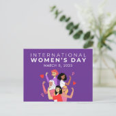Beschleunigte Aktion Internationaler Frauentag 202 Postkarte (Stehend Vorderseite)