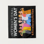 Beschleunigte Aktion Internationaler Frauentag 202 Wandteppich (Vorderseite)