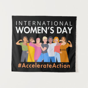 Beschleunigte Aktion Internationaler Frauentag 202 Wandteppich