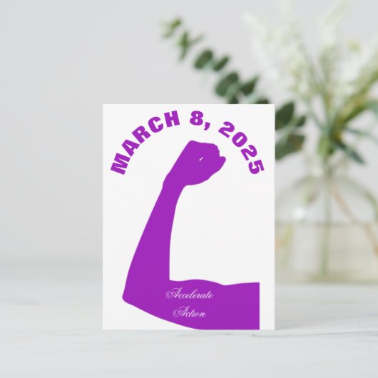 Beschleunigter März 8 Frauentag 2025 Postkarte (Stehend Vorderseite)