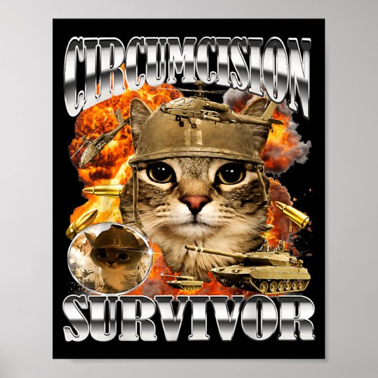 Beschneidungsüberlebender Katzen-Meme-Bootleg-Lust Poster (Vorne)