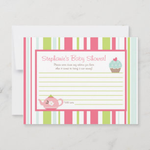 Beschreibbare Beratungskarten-Teaparty Rosa Pastel Hinweiskarte