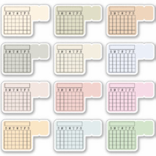 Beschreibbarer monatlicher Index-Tab-Kalender Gewo Aufkleber