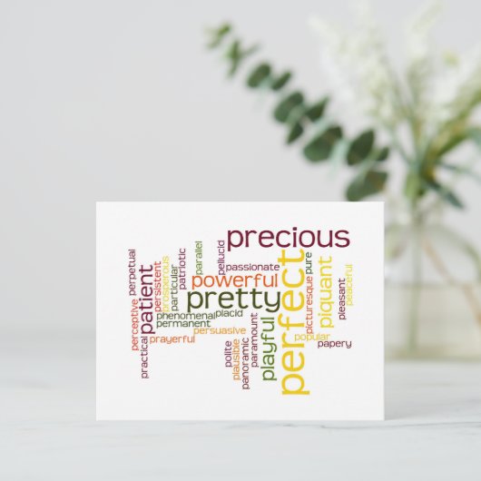 Beschreiben Sie sich selbst mit Adjektiven - P Postkarte (Stehend Vorderseite)