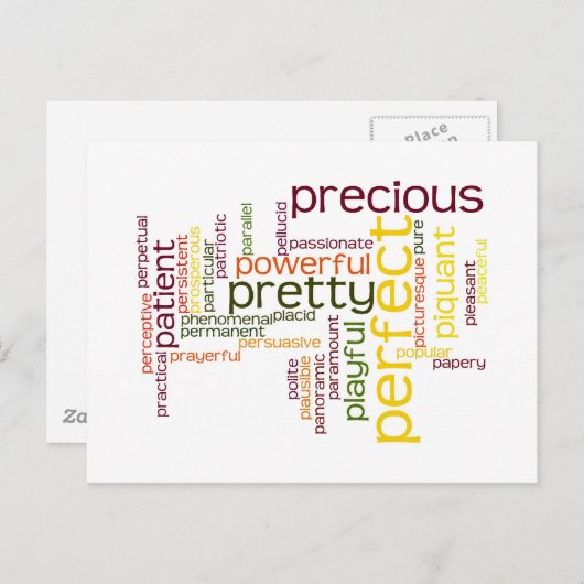 Beschreiben Sie sich selbst mit Adjektiven - P Postkarte (Vorne/Hinten)