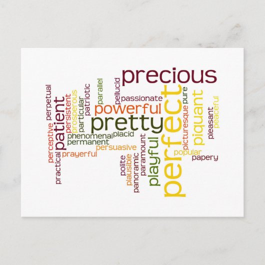 Beschreiben Sie sich selbst mit Adjektiven - P Postkarte (Vorderseite)