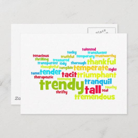 Beschreiben Sie sich selbst mit Adjektiven - Postkarte (Vorne/Hinten)