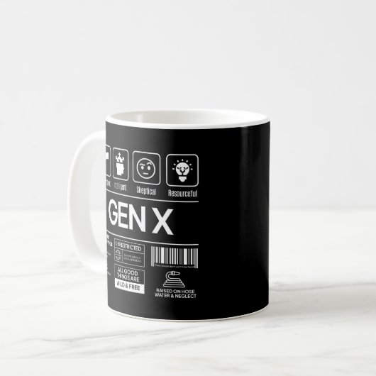 Beschreibende Eigenschaften der Sonnengeneration X Kaffeetasse (Vorderseite Links)