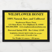 Beschreibender Honey Jar (Version 5) Lebensmitteletikett (Einzelnes Label)