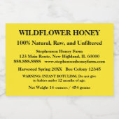 Beschreibender Honey Jar (Version 7) Lebensmitteletikett (Einzelnes Label)