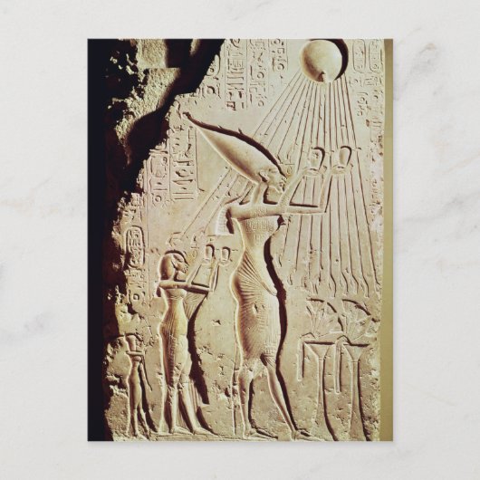Beschreibung Amenophis IV, Nefertiti und Tochter Postkarte (Vorderseite)