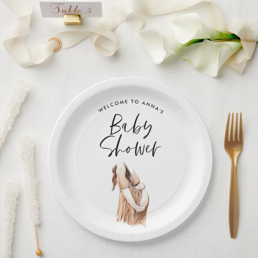 Beschreibung der Duschwasser-Aquarellschrift Pappteller (Hochzeit)