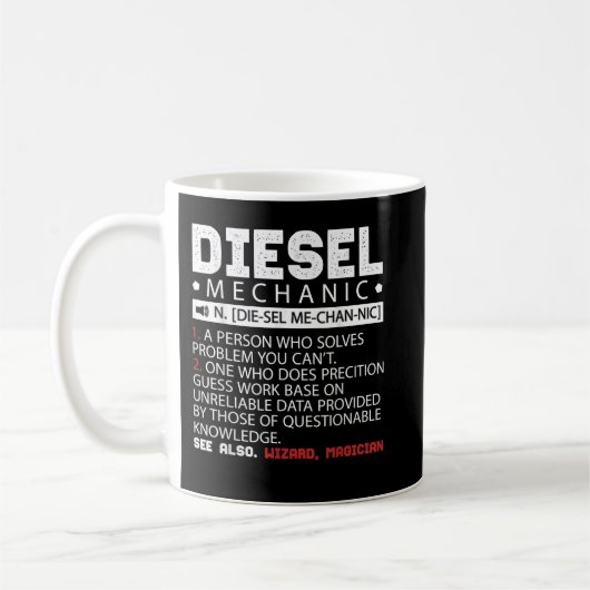 Beschreibung des Funny Diesel-Mechanismus Kaffeetasse (Links)
