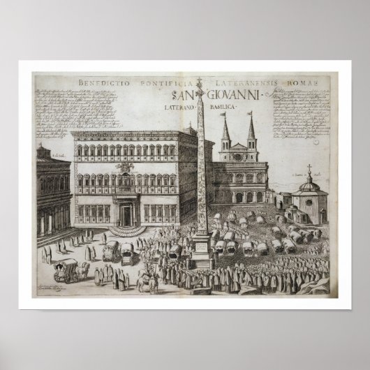 Beschreibung des Obelisk vor der Basilika Poster (Vorne)