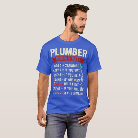 Beschreibung des Plumber Stundenpreises mit T-Shirt (Vorne ganz)
