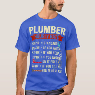 Beschreibung des Plumber Stundenpreises mit T-Shirt