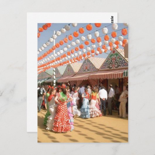 Beschreibung Feria de Abril (Sevilla), muje Postkarte (Vorne/Hinten)